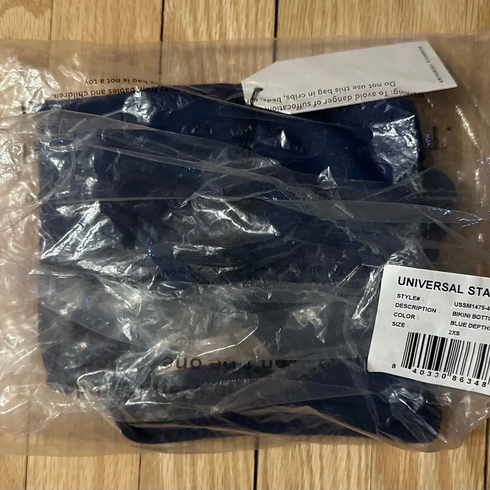 Universal Standard NWT Lined Navy High-Waisted Bikini Bottoms, Size 2XS (6-8)